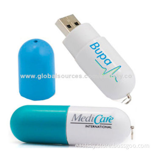 Pill-shaped Thumb Drive ESU-U36, USB2.0, Shockproof and Moisture-proofNew
